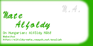 mate alfoldy business card
